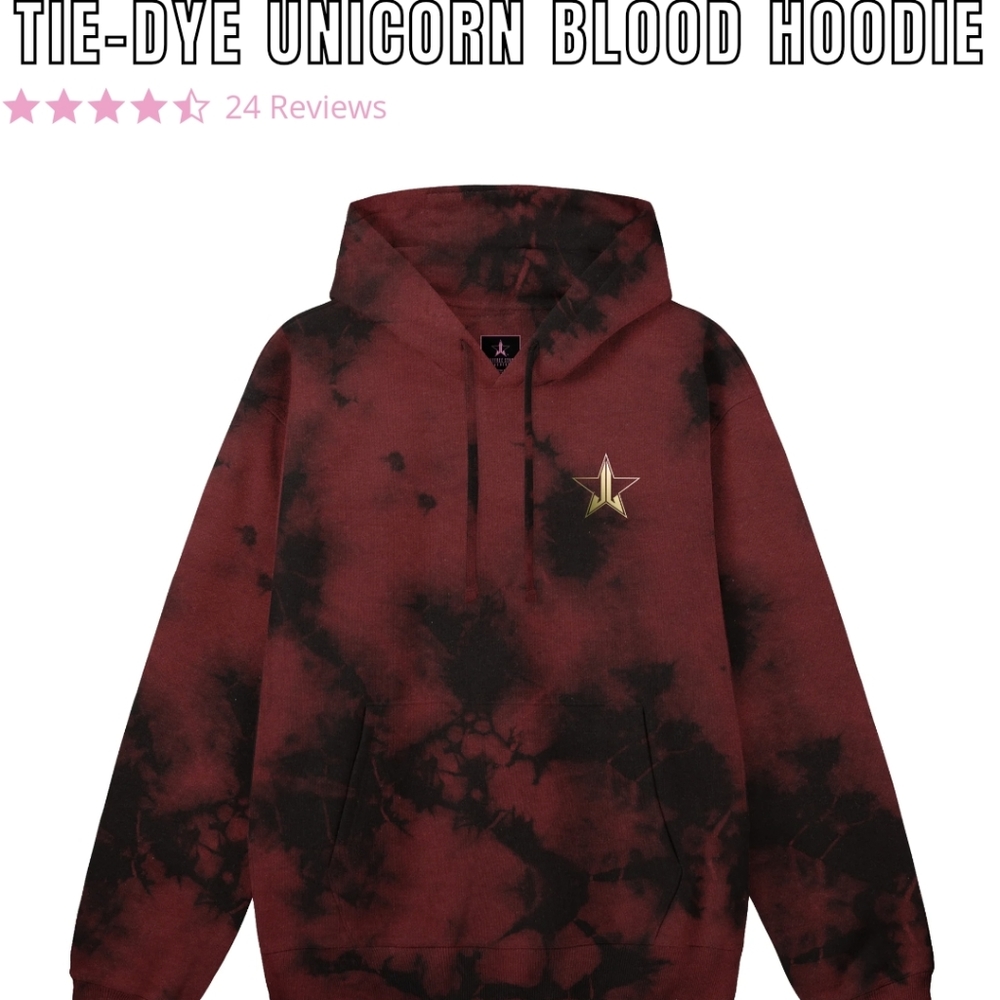 UNISEX Small Tie-Dye Unicorn Blood Hoodie Jeffree Star Cosemtics